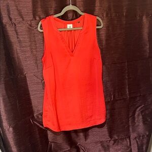 CAbi Vibrant Red V-Neck Blouse
